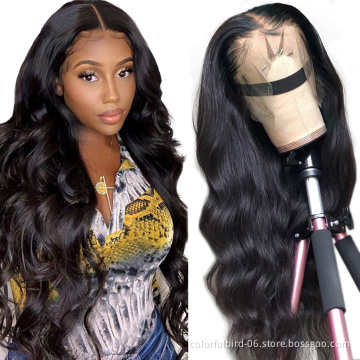 28 inch Brazilian hair body wave 13x4 HD transparent Lace Front Wig Remy Human Hair Wigs For Women body wave Wig